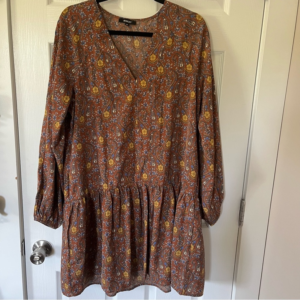 Wishlist Women's Brown Floral Print Knee Length Dress